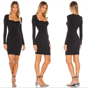 Jonathan Simkhai Standard Pia Bustier Dress Black Mini Rib Bodycon M